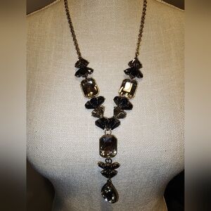 Elegant Black and Gold Statement Necklace